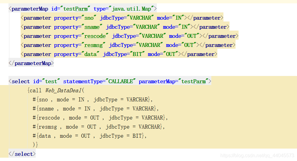 mybatis調用sqlserver存儲過程返回結果集的方法