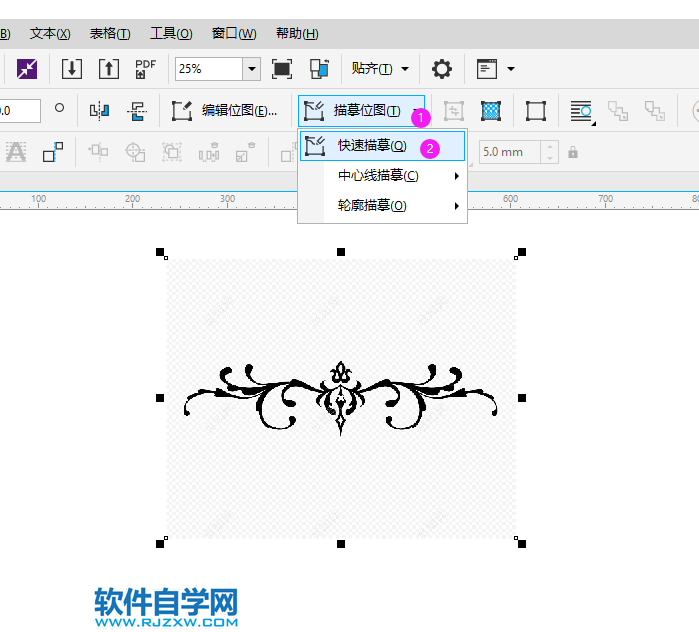 cdr怎么制作花紋邊框