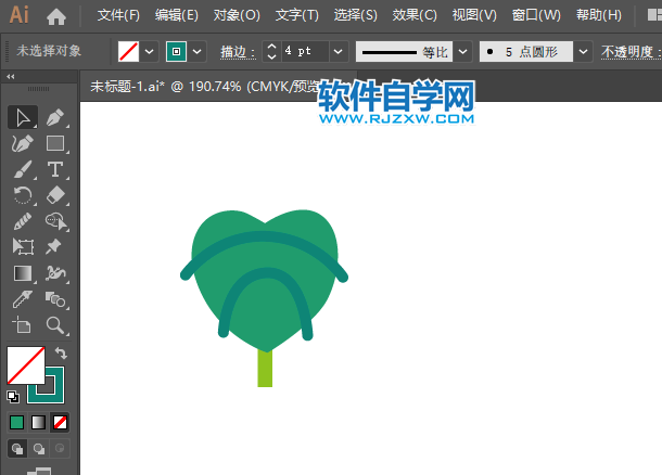 ai怎么畫紅掌盆栽圖標