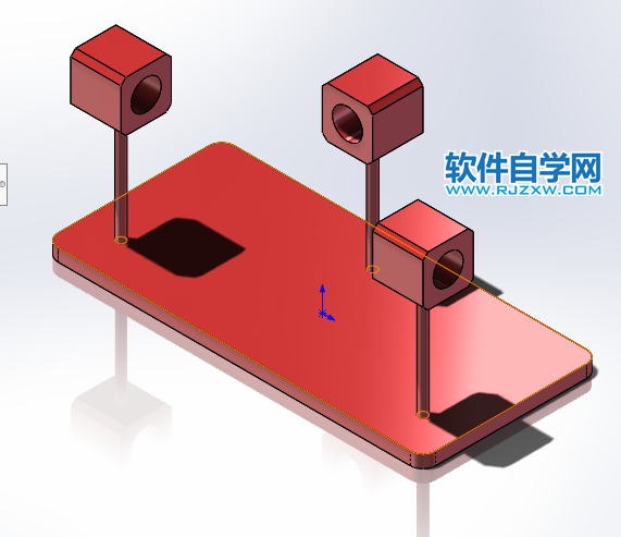 反向關節機構用SolidWorks建模并裝配