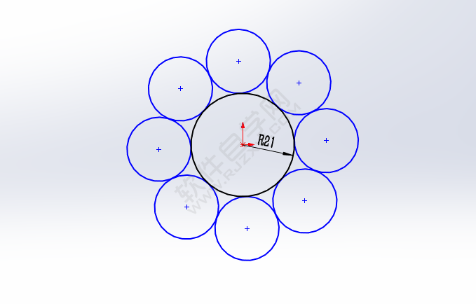 用solidworks怎么畫相切圓草圖平面圖