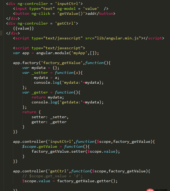angular.js - angularjs在兩個controller之間傳值，使用factory，為何不成功？