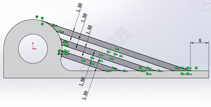 SolidWorks練習題之catics3D15-M06題步驟