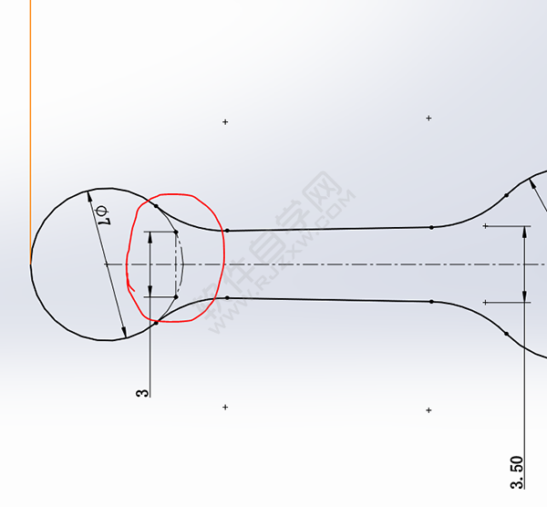用SolidWorks畫一個夾子，用曲面的方法。