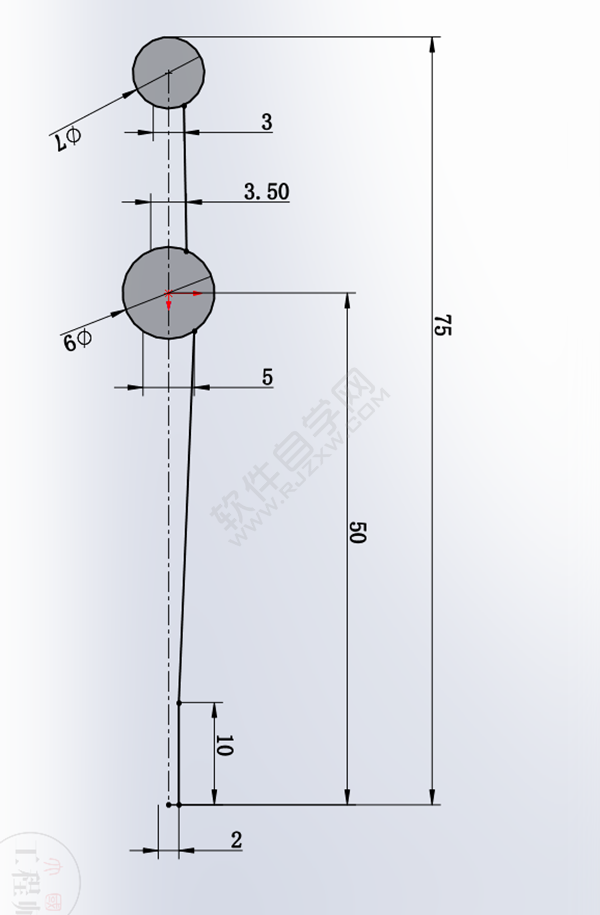 用SolidWorks畫一個夾子，用曲面的方法。