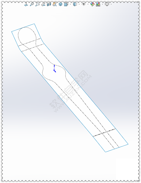 用SolidWorks畫一個夾子，用曲面的方法。