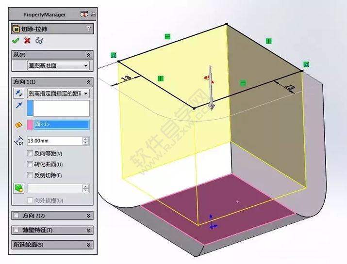 SolidWorks建模3D13-H01拉伸、圓角、倒角、基準軸、鏡像