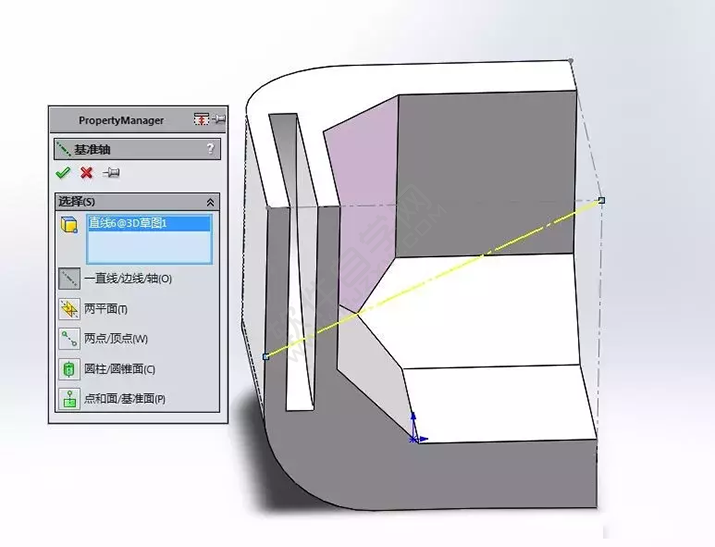 SolidWorks建模3D13-H01拉伸、圓角、倒角、基準軸、鏡像