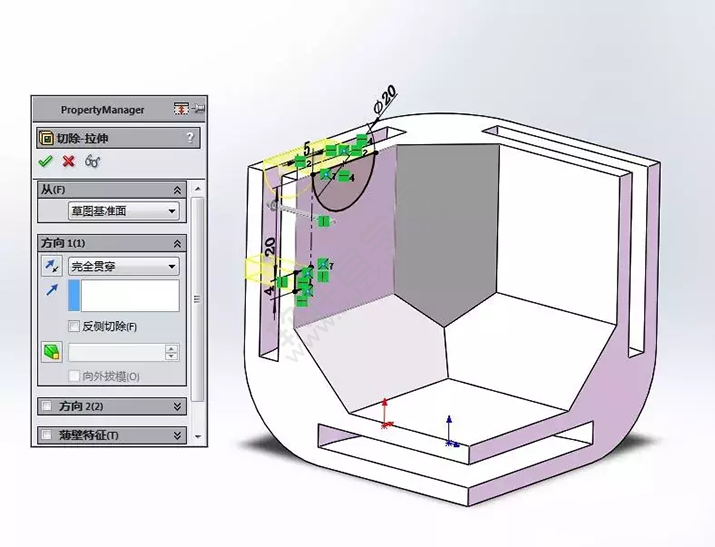 SolidWorks建模3D13-H01拉伸、圓角、倒角、基準軸、鏡像