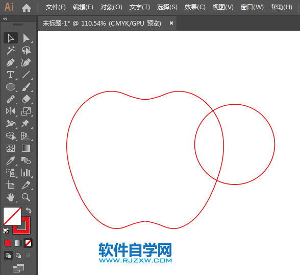 ai怎么畫七色蘋果圖標