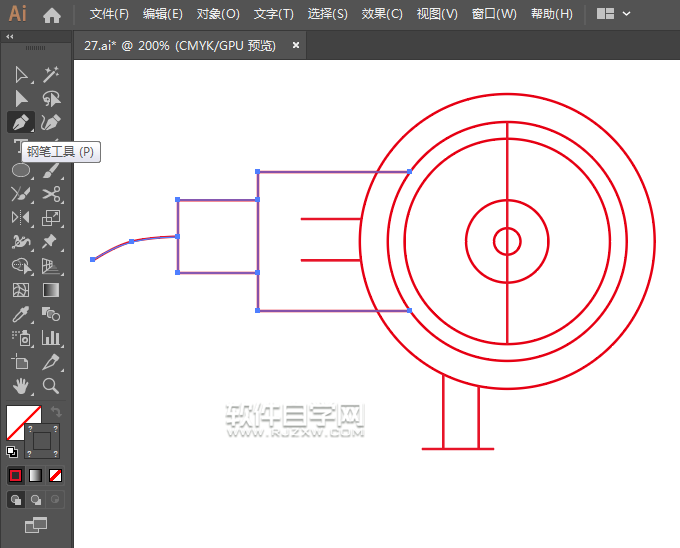 ai怎么畫手提切割機效果