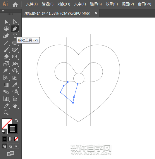 ai怎么畫一個心形結圖案