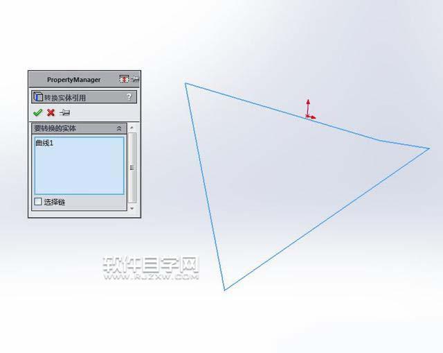 SolidWorks投影曲線與基準面鏡像畫圖