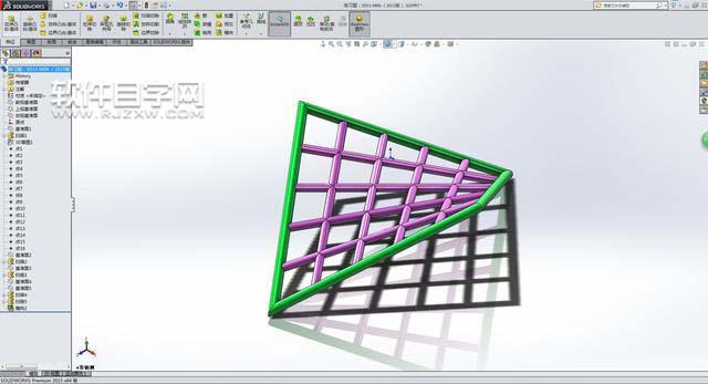 SolidWorks投影曲線與基準面鏡像畫圖