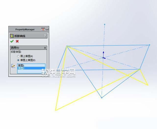 SolidWorks投影曲線與基準面鏡像畫圖