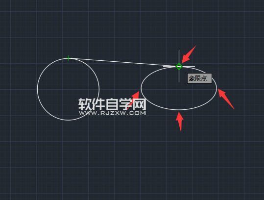 CAD2019怎么捕捉象限點繪圖