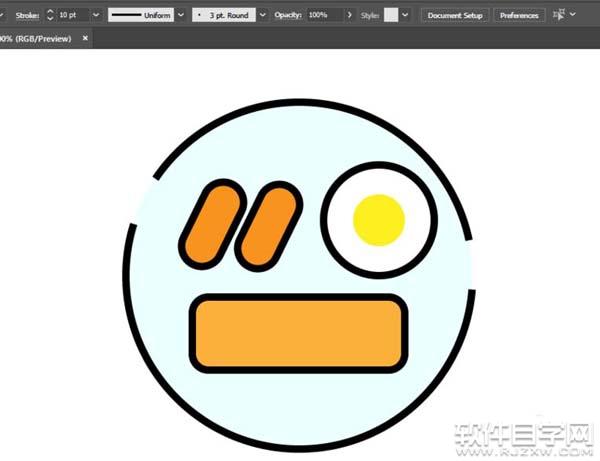 ai怎么畫早餐圖標