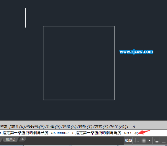 CAD怎么以角度進行倒角處理