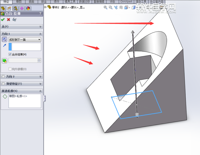 solidworks拉伸切除的介紹