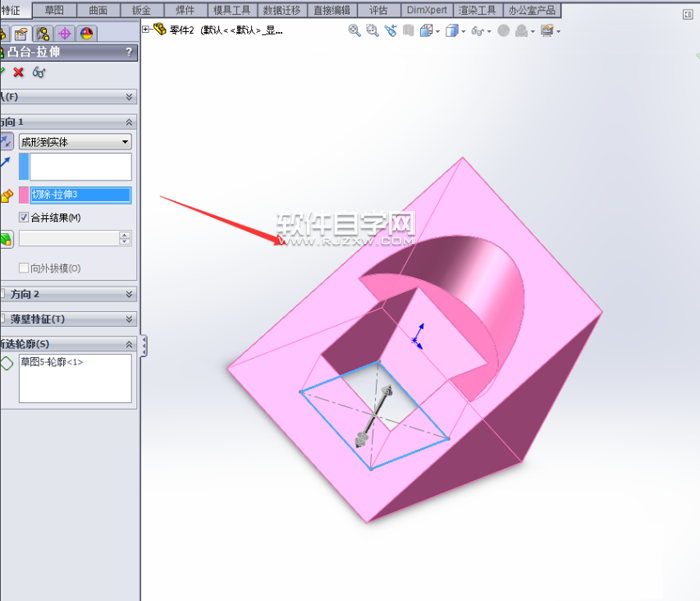 solidworks拉伸切除的介紹