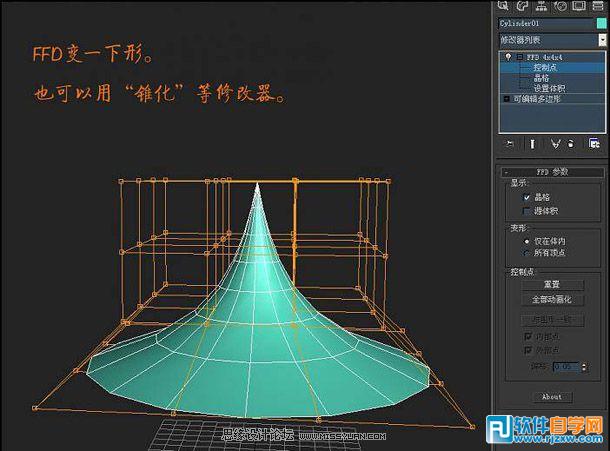 教你用3dsMax制作圓錐形狀的尖塔