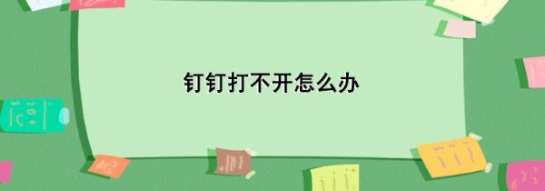 釘釘打不開怎么辦