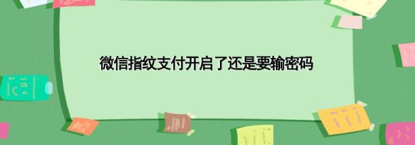微信指紋支付開啟了還是要輸密碼